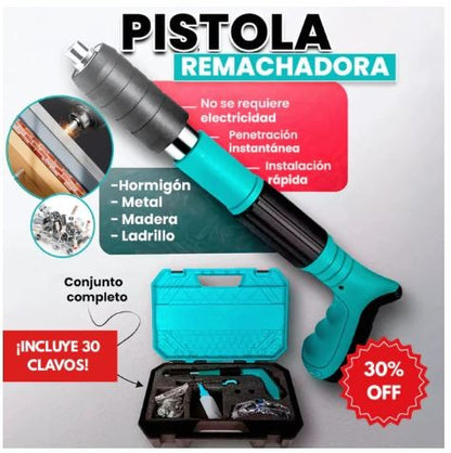 PISTOLA CLAVADORA 2 EN 1 + 30 CLAVOS ⚡