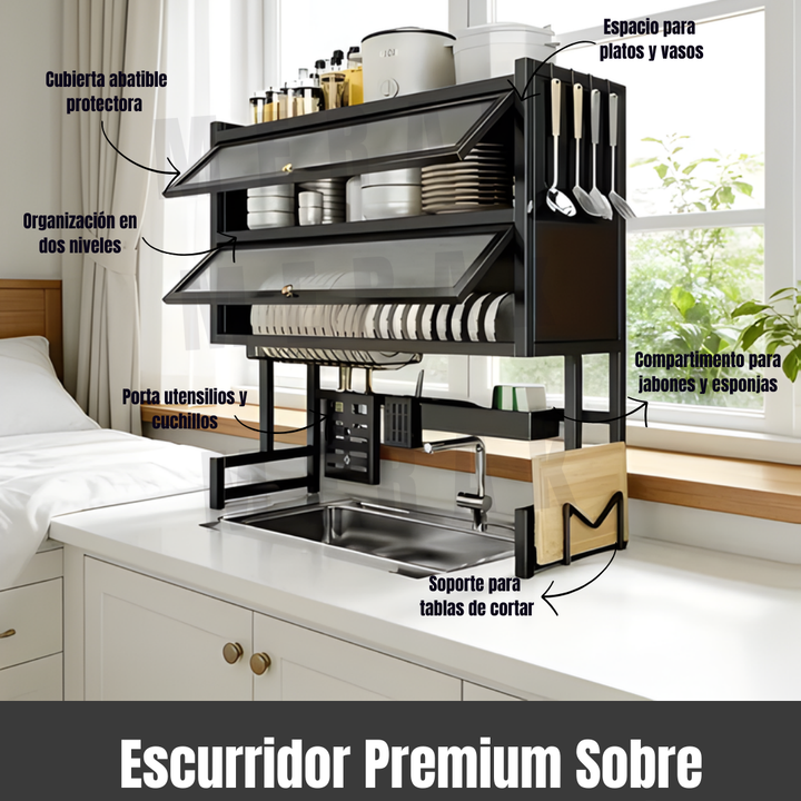 Escurridor de Platos sobre Lavaplatos de dos niveles + Accesorios 2